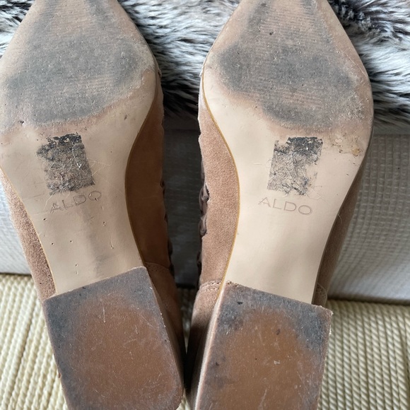 Taupe suede mid ankle boots - Picture 6 of 7